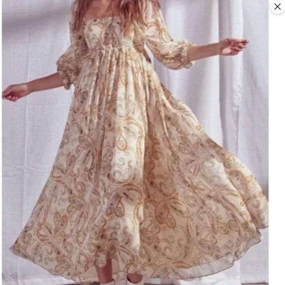 SOLD Anthropologie/Storia Paisley Maxi Dress Size M - Picture 1 of 13
